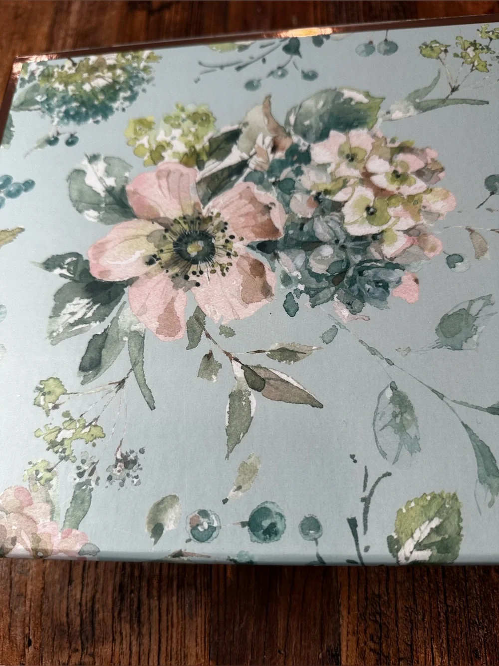 Floral Art in Teal and Pink - empty box
